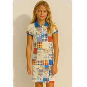 Y2K Ralph Lauren Patchwork Tennis Dress Preppy 90s Classic Girls 12/14